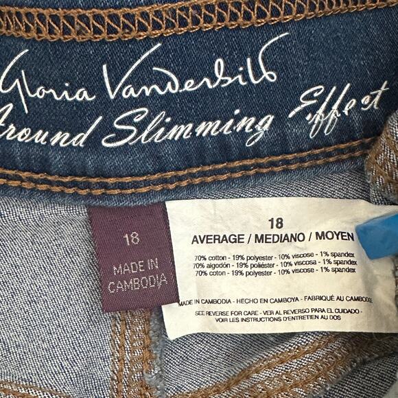 Gloria Vanderbilt Slimming Jeggings Size 18 Jeans Pull On Waist Crop Stretch EUC - Picture 7 of 9